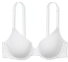 38DD White Cotton Blend Pointelle Victorias Secret Lightly Lined Demi UW... - £31.44 GBP