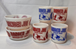 1940&#39;s Ranger Joe Wheat Honnies Cereal Round Up Bowls &amp; Mugs Hazel Atlas... - £31.34 GBP