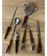Vintage MCM Bakelite Bar Tool Set 6 Pieces (Sheffield Knife) - £61.86 GBP