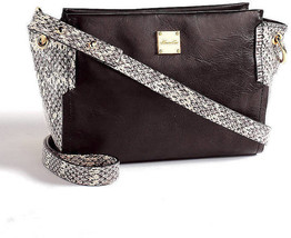 Kenneth Cole NY Women&#39;s Handbag Interlock Leather Trapeze Crossbody New - $49.50