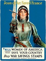 Joan Of Arc Saved France - War Stamps - 1918 - World War I - Propaganda Poster M - £9.63 GBP