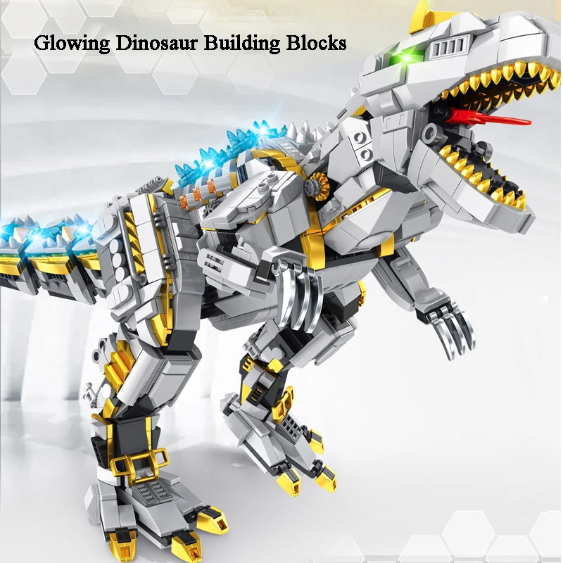Jurassic Dinosaur Building Block Model Large Luminous Tyrannosaurus Rex - £90.37 GBP