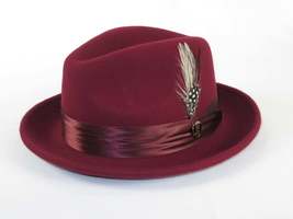 Men Bruno Capelo Hat Australian Wool soft Fedora Giovani Un104 Burgundy image 4