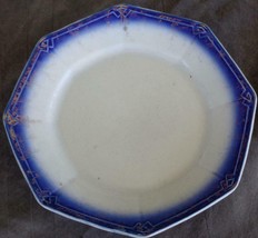 Antique Imperial China Flow Blue Eight Sided Bread Plate - VGC - Semi-Vitreous - £9.33 GBP
