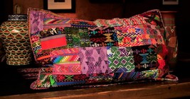 Vibrant Handcrafted Huipile Embroidered Guatemalan Cushion Cover - $1,367.65 MXN