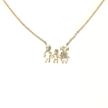 Women&#39;s Greek Handmade Necklace 14k Yellow Gold Family Cable Chain - £254.08 GBP