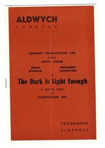 The Dark is Light Enough Program Tickets Aldwych Theatre London Dame Edi... - £15.40 GBP