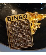 BINGO Angel Lapel Hat Jacket Pin BINGO Card - £8.82 GBP