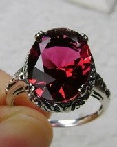 2.50Ct Oval Cut Lab Created Red Ruby Wedding Cocktail Ring 14K White Gold Plated - £124.01 GBP