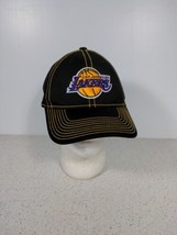 NBA LOS ANGELES LAKERS FLEX FIT CAP HAT ADIDAS SIZE LARGE-XL black yello... - $22.28