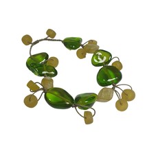 Green Bead Acrylic Women Bracelet 7 to 10 Inch  Beach Core Boho Costume Jewelry - £11.21 GBP