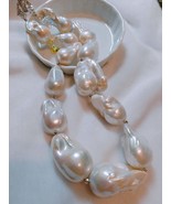 Handmade giant Baroque pearls necklace X&#39;mas gift - $2,000.00