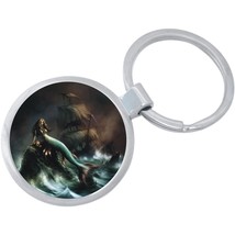 Mermaid Pirate Ship Keychain - Includes 1.25 Inch Loop for Keys or Backpack - £8.66 GBP