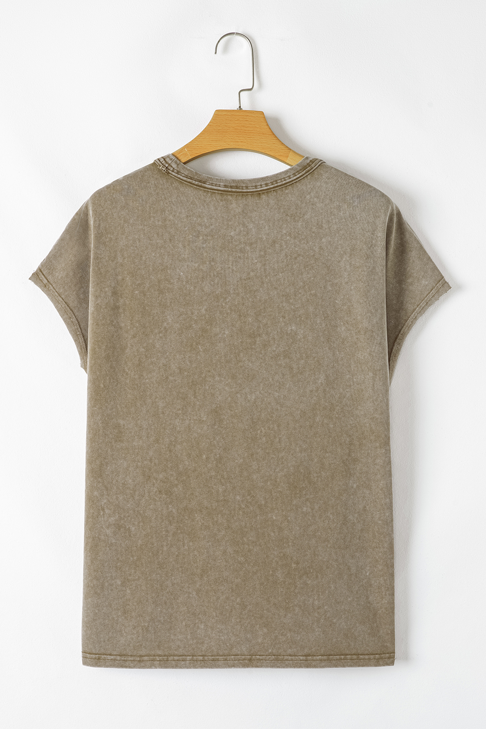 Sage Green Vintage Washed Short Dolman Sleeve Oversized T Shirt Item image 5