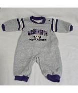 VTG UW Huskies Fleece Romper  One Piece Long Sleeve Snap Close Gray Baby... - $26.90
