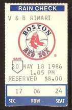 Boston Red Sox Texas Rangers 1986 Ticket Wade Boggs Jim Rice Buechele Baylor - £2.34 GBP