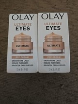 2 Pc Olay Ultimate Eyes 0.4oz Wrinkles Dark Circles Eye Cream (YY31) - £24.09 GBP