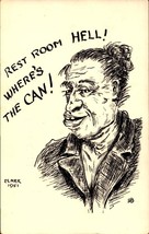 Comic Postcard~Artist Elmer Drunk~Rest Room Hell~Where&#39;s The Can bkc-1 - £5.46 GBP