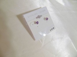 Department Store Sterling Silver Purple Cubic Zirconia Stud Post E799 - £14.66 GBP