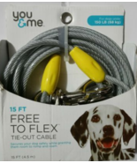 You &amp; Me Reflective Free to Flex Dog Tie-Out Cable, 15&#39; For Dogs up 150 - $24.74