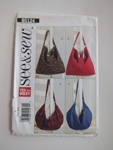 Butterick See &amp; Sew Sewing Pattern B5124 Two Lined Handbags Purses Uncut - £8.33 GBP