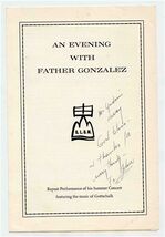 An Evening with Father Gonzalez Signed Program Stamford Connecticut - $17.82