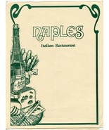 Naples Italian Restaurant Menus Knoxville Tennessee Silver Platter Award... - £21.80 GBP