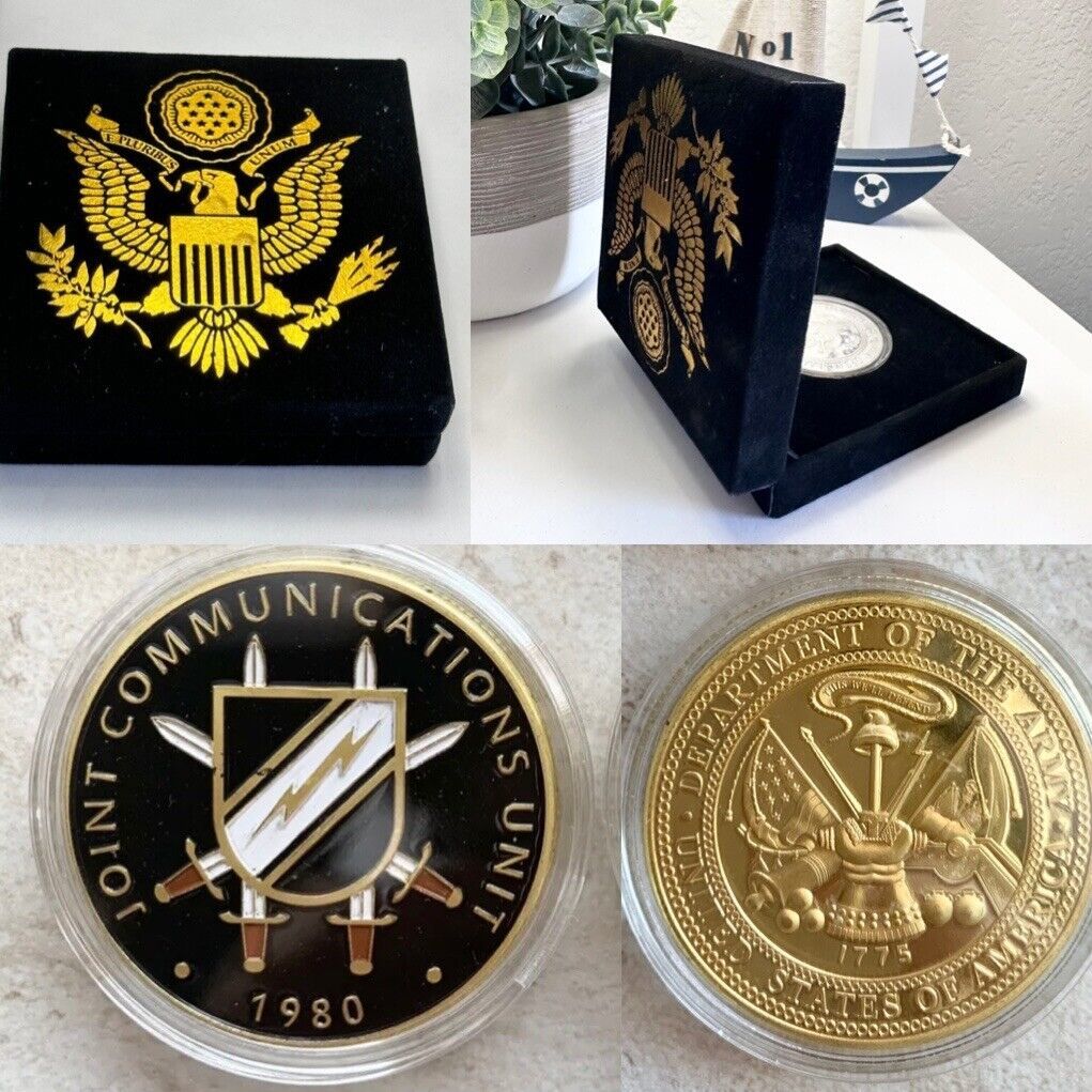 U S ARMY Joint Communications Unit Challenge Coin with special velvet case - $19.79