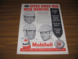 1953 Print Ad Mobiloil AAA Speed Kings Race Car Drivers Bettenhausen,Banks, - £9.41 GBP