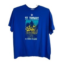 St Thomas Mens Unisex Tee Shirt Size 2XL Blue Short Sleeve US Virgin Island - £19.08 GBP