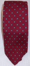 Neiman Marcus Burgundy Red Blue White Box Silk Tie 51.5&quot; long - $14.84