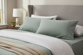 Better Homes and Gardens 300 Thread Count Percale Pillowcase Set King Green - $153.50 MXN