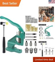 Compact Grommet Press Machine with Rubber Hammer &amp; 3000 Grommets for Pro... - $93.91