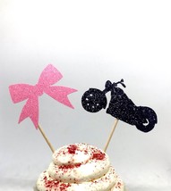 Bikes or bows cupcake toppers, Gender Reveal Cupcake Toppers - $7.91