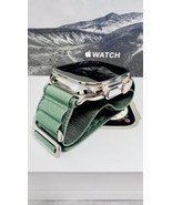 Apple Watch ULTRA 2 49mm Polished Custom Titanium Green Loop Band Custom - $1,310.05