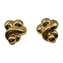 Bold Clip On ESSEX Chunky Swirl Earrings Loose Knot Like Heavy Gold Tone... - $41.58