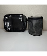 Thirty-One Get Creative Bundle Rectangle &amp; Cylinder Pouch Charcoal Cross... - $20.58 CAD