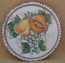 Vintage Hand Painted Plate with Pomgranet  Puente Signed A H 7&quot; Mexico - $17.82