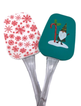 Pair of Christmas Spatulas 2pk New Rubber Scraper Gnome Snowflake NEW Set - £29.84 GBP