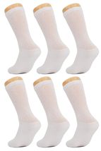 AWS/American Made White Diabetic Crew Socks for Men Loose Fit Socks with... - £12.56 GBP
