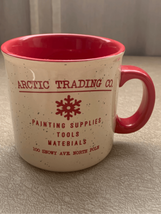 Oversized Christmas Mug-TOMMY BAHAMA-Arctic Trading Co-Red/Tan Ceramic EUC - $4.95