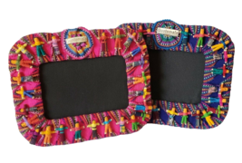 Trouble Worry Doll Picture Frame Lot 2 Handmade Tiny Guatemala Photo Fra... - $522.20 MXN