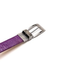 Alessio Genuine Ostrich & Ostrich Leg Exotic BeltPink / Purple image 4