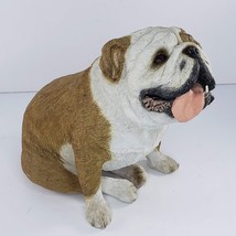 Sandicast English Bulldog Tongue Out Statue Resin Sandra Brue Fawn HTF 7&quot; - £79.92 GBP