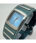Nixon Quartz Watch Duchess Women 30m Silver Diamond Square Leather New Battery - $24.22