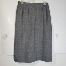 Womens Evan Picone Gray 100% Wool Skirt Size 12 USA Made Lined - $19.49
