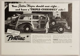 1940 Print Ad Pontiac Woody Station Wagon $1015 Delivered at Pontiac,Michigan - £12.85 GBP