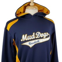 Mud Dogs Baseball Hoodie Softshell Pullover Sweatshirt Medium Sewn Scrip... - $16.99