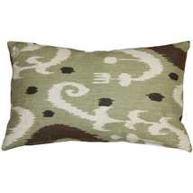 Indah Ikat Green 12x20 Throw Pillow, Complete with Pillow Insert - £33.49 GBP