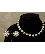 Vintage Costume Jewelry AB Rhinestone Crystal Faceted Glass Beaded Neckl... - £27.09 GBP